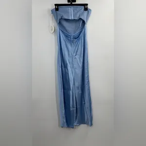 STAUD Wayfaring Strapless Cutout Satin Midi Dress thumbnail 6