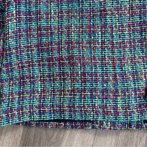 Vintage Women's Classic Multicolor Tweed Blazer 12 Blue thumbnail 6