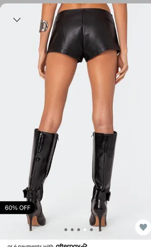 Edikted Micro Leather Shorts thumbnail 3