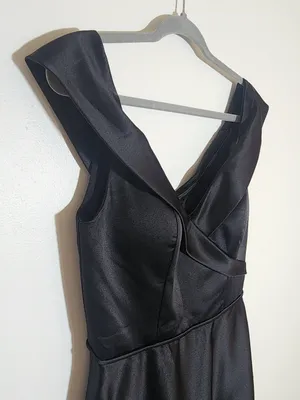 Morilee by Madeline Gardner Black Satin Formal Gown Size 8 thumbnail 4