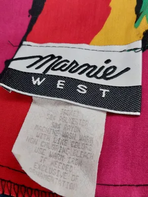 Marmie West Vintge 1980’s Colorful Abstract Maximalist Retro Artsy Top thumbnail 9
