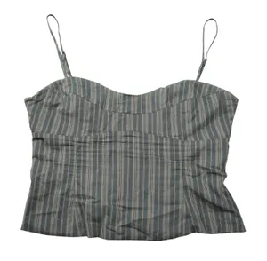 Princess‎ Polly Pinstripe Corset Top Grey Brown Stripe Sweetheart Camisole Party thumbnail 1