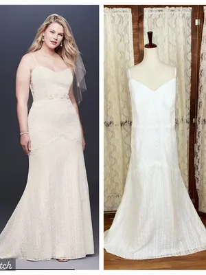 Gorgeous New Galina by David’s Bridal Crochet Lace Slip Wedding Gown thumbnail 3