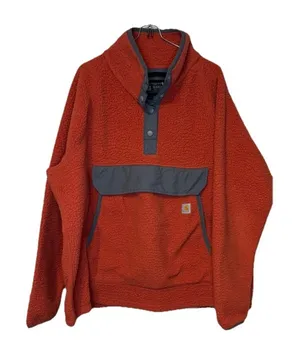 Carhartt Women's Fleece Pullover Sherpa 1/4 Snap Relaxed Fit 0J4991-W Orange XXL thumbnail 1