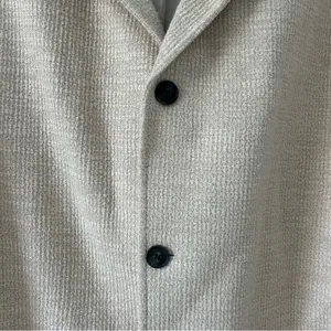 Zara Tan Beige Boucle Knit Cotton Single Breasted Textured Blazer Jacket XL thumbnail 6