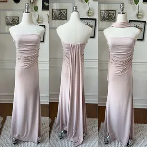 City Studio Nude Strapless Formal Gown Scarf Train XXS 1 thumbnail 2
