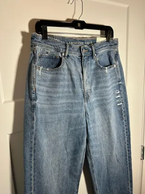 American Eagle Size 12 baggy mom jeans super high rise thumbnail 7