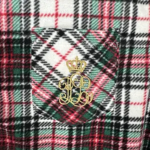 Lauren Ralph Lauren Fleece Pajama Set Womens XL Red Green Plaid Sleepwear‎ Logo thumbnail 4