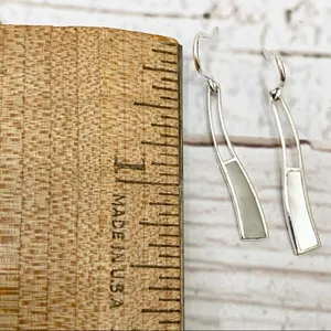 925 Mother of Pearl Inlay Dainty Earrings thumbnail 3