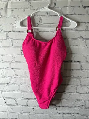 NWT shade and shore Hot Pink Terry One-Piece Swimsuit small thumbnail 3