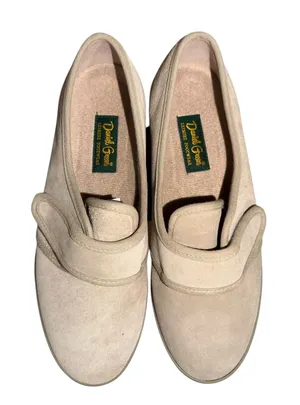 Daniel Green Jill Tan Suede Slip On Loafers Hook Loop Strap Women 9.5M 79122 thumbnail 1