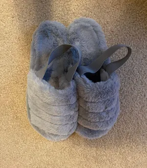 SheIn Gray Sling Back Fuzzy Slipper Shoe From thumbnail 4