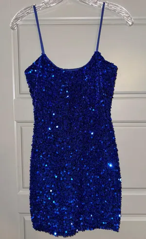 Hello Molly Blue Sequin Dress thumbnail 1