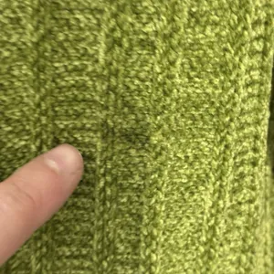Vintage 90s Small Chenille Sweater Cardigan Peter Pan Collar Pockets‎ Green Cozy thumbnail 7