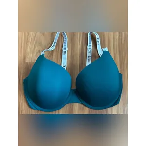 Victoria's Secret Logo Strap Push-Up Bra (Teal) Size 38 C thumbnail 2