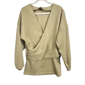 ASOS EDITION Womens Sz XS Jersey Crew Neck Open Back Detail Mini Dress Khaki thumbnail 5