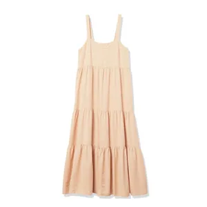 The Drop Beige Brit Tiered Ankle Maxi Tent Dress Size L Ginger, NWT thumbnail 2