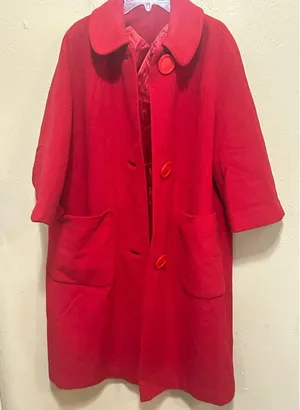 Vintage Red Wool Coat‎ Size 10 Mod 60s Style Above Knee Length thumbnail 1