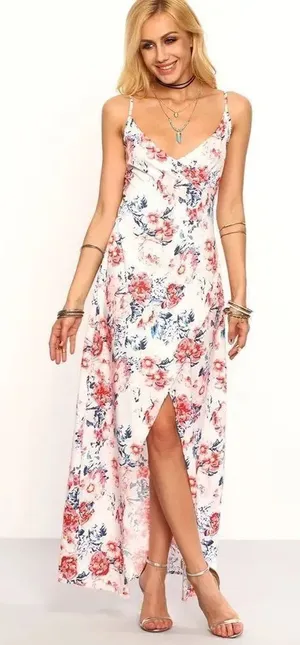 ✨Flower Print Cross Wrap Asymmetric Cami Dress ✨ thumbnail 1