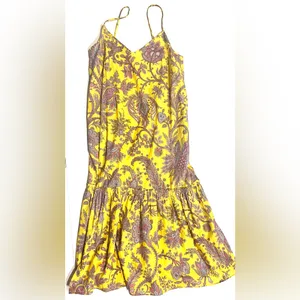 J. Crew Collection Yellow Poplin Floral Maxi Dress Size Small thumbnail 3