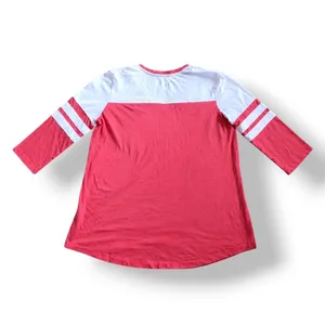 Fanatics NHL Detroit Red Wings Womens Red White V-Neck 3/4 Sleeve Graphic Top Large thumbnail 3