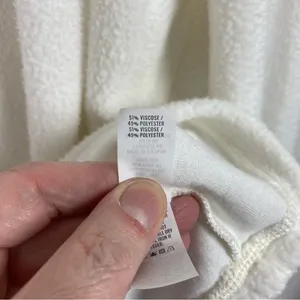 Aerie White Snowed In Fleece Mock Neck Pullover Sz.XL thumbnail 7
