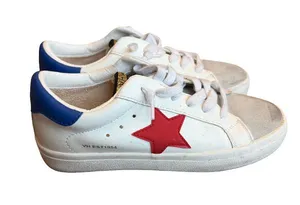Vintage Havana White Blue Star Suede Toe Cap Leather Sneakers Low Size 8 Women's thumbnail 1