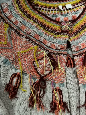 Moth Anthropologie Guajava Tan Salmon Button Cardigan Cropped Knit Open M Boho thumbnail 2