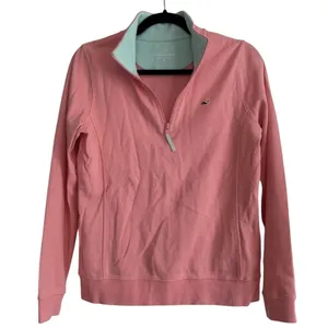 Vineyard‎ Vines Womens Pink 100% Cotton 1/4 Zip Shep Shirt Pullover Sweater S thumbnail 1
