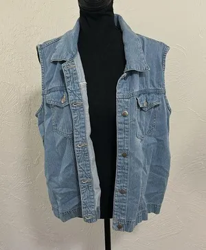 Coldwater Creek Light Blue Denim Vest thumbnail 1