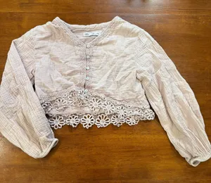 Zara pink long sleeve half top‎ very short thumbnail 1