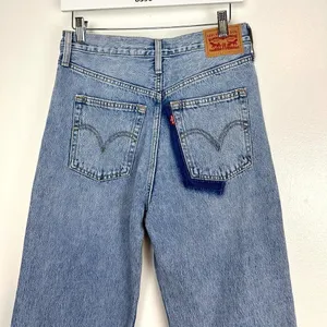 LEVI'S Ribcage High Rise Destructed Straight Jeans in Wash Haleys Comment US 28 thumbnail 12