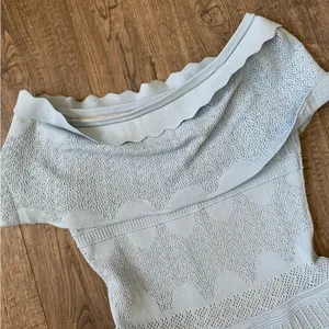 Anthropologie Foxiedox Bardot Dress in Baby Blue thumbnail 8