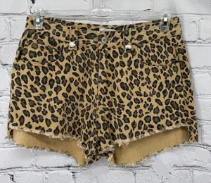 Lili Sidonio Molly Bracken Shorts Women's M Brown Leopard Animal Print High Rise thumbnail 1