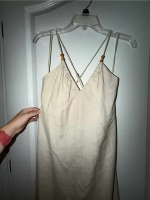 Japna Cream Ruched Strap Dress thumbnail 3