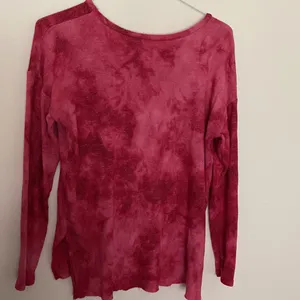 American Eagle soft & sexy PLUSH knit top shirt long sleeve red pink tie dye Sm thumbnail 4