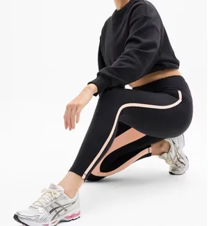 $99 NWOT Athleta Elation Ultra High Rise Piping Leggings black/mimosa pink XS thumbnail 1