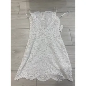 For Love & Lemons White Lace Mini Dress Spaghetti Strap Deep V Back XS NWT thumbnail 6