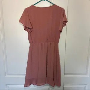 Mi Ami Sold at Francesca’s Audrey Clip Dot Wrap Dress‎ Pink Size: Large thumbnail 4