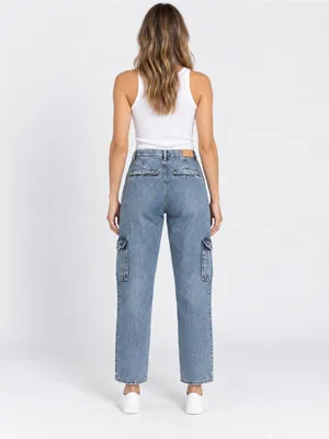 RAILS Cargo Jeans Women’s Size 27 Blue Straight Leg Utility Denim Pants thumbnail 9