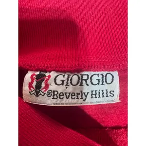 Giorgio Beverly Hills‎ Red Sweatshirt Women's Vintage Gold Crest Pullover thumbnail 2