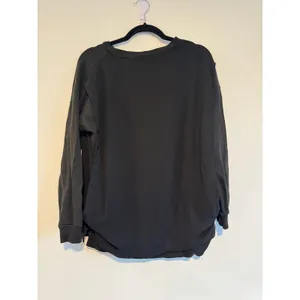 AllSaints Black Crewneck Sweatshirt With Sheer Overlay Women’s‎ Size 6 thumbnail 2