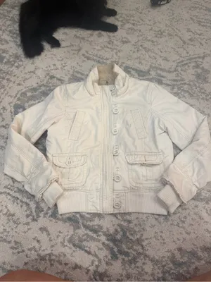 Vintage Y2K Aeropostale Faux Fur Lined Jacket Women’s Large Cream thumbnail 2