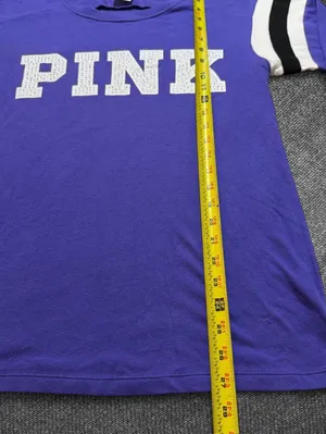 PINK Victoria’s Secret Purple Cotton Rhinestone Tee M thumbnail 6