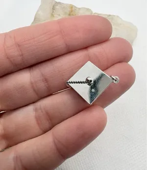Vintage Sterling Silver Graduation Cap 3D Charm Tassel Graduate School‎ Diploma thumbnail 1