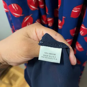 MISA Off Shoulder Midi Dress Blue Red Floral Boho Romantic Cottagecore Flowy‎ MD thumbnail 5