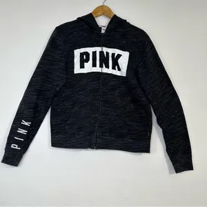 PINK Victoria's Secret Charcoal Hoodie with Logo thumbnail 2