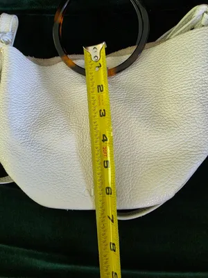 Culbia Small Leather White Handbag Purse With Crossbody Adjustable Strap thumbnail 12