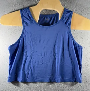 3142 | OFFLINE by Aerie Cropped Athletic Tank Top Blue Lightweight Women's L thumbnail 1