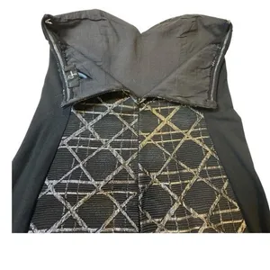 Aqua Black Geometric Jacquard Strapless‎ Sheath Dress Size S thumbnail 6